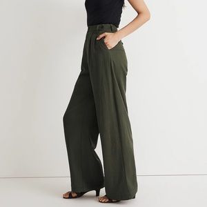 Madewell The Harlow Wide-Leg Pant Size 4 in Dark Forest